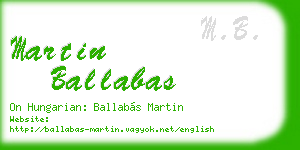 martin ballabas business card